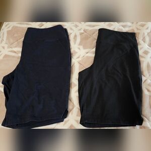 2 pair Women with Control Black Blue bermuda shorts XL